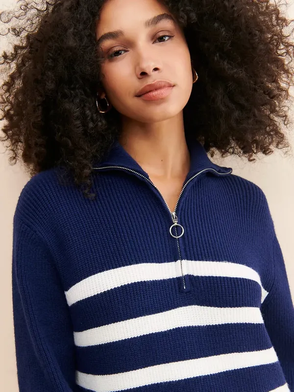 Anthropologie Callahan Cara Striped Dress Navy Blue Womens Size‎ XL - Image 3