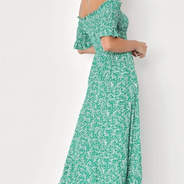 Lulu's Emerald Floral High-Low Dress - Image 3