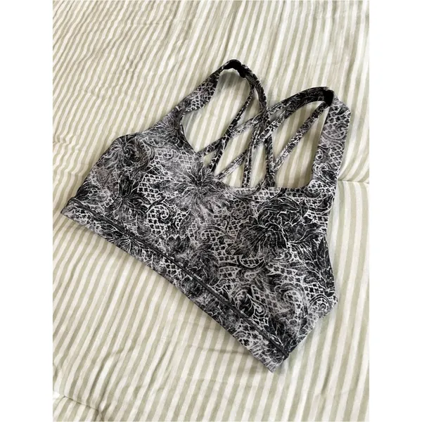 Lululemon Free To Be Serene Bra Size 8 Serigraph Starlight Black Multi - Image 4