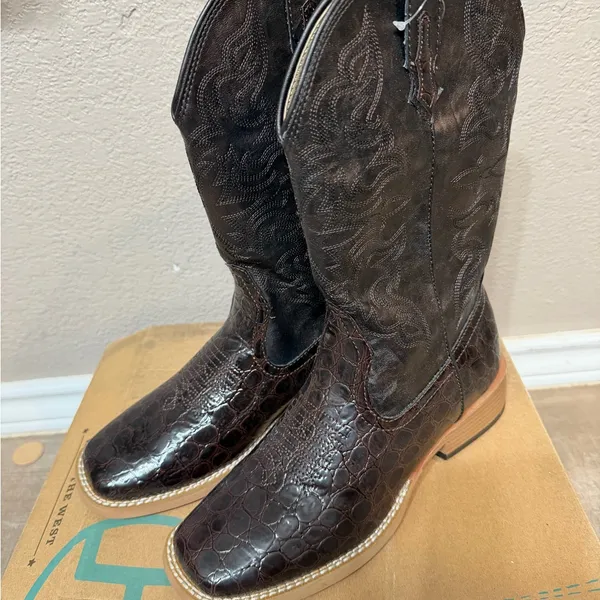Roper Dark Brown Western Boots Size 7 - Image 4