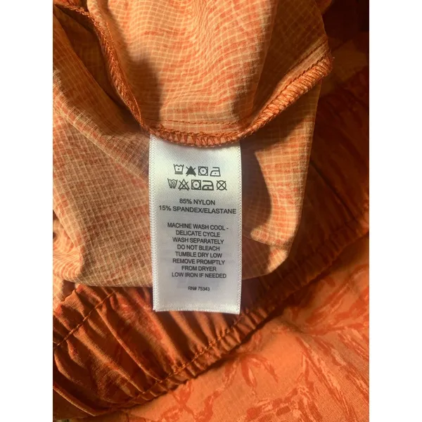 Aspen‎ Cargo Skort Large Orange Tropical Leaf Print Hiking Gorpcore Utility - Image 7