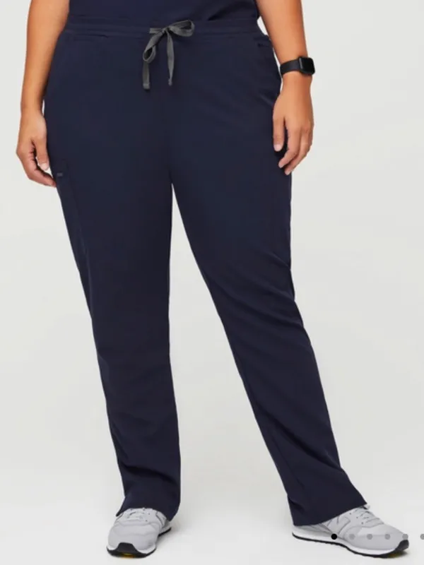 Figs‎ Yola Scrub Pants Elastic Waist Navy Blue High Waist Straight Size Large - Image 12