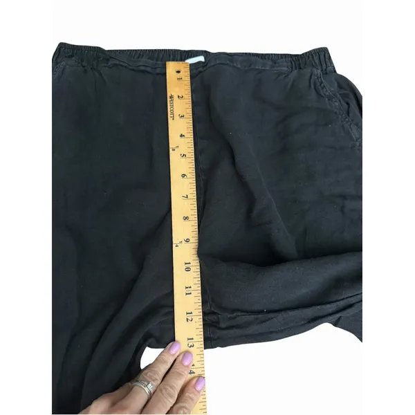Match Point Pants Womens Medium 100% Linen Straight Leg Black Pockets #III11-1 - Image 6