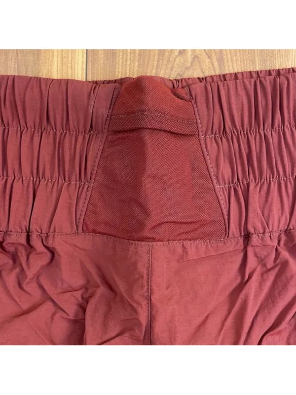 Zenana Windbreaker Athletic Shorts Plus Size 1X Smocked Waist Nylon NWOT Granola - Image 4
