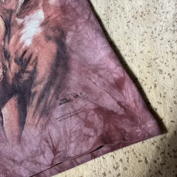 The Mountain Horse Graphic T-Shirt Womens S Brown Tie Dye Western Cut Neck Tee‎ - Image 4