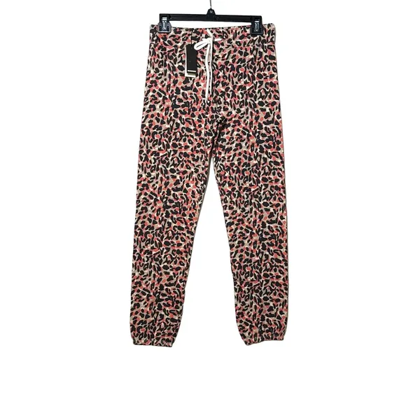 Monrow Small NWT Orange Leopard Print Joggers Soft Cozy Lounge - Image 2