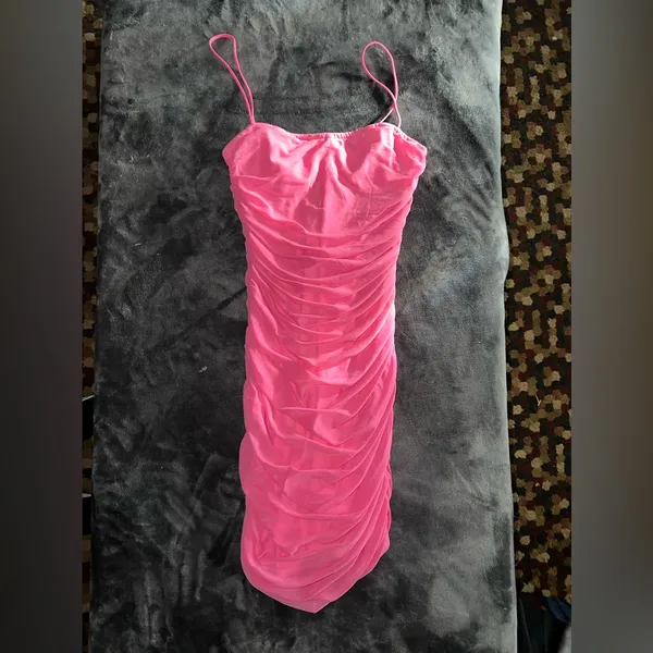 Superdown Emmie Mesh Mini Dress in Hot Pink Size Small - Image 4