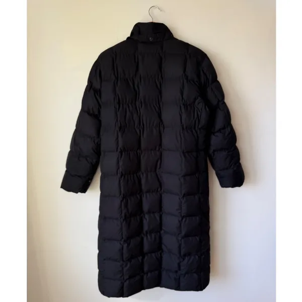 Lands' End Long Goose Down Quilted Puffer Winter Coat Black Women's Size Small - Image 2