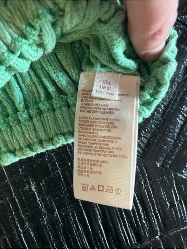 Free People Cora Lee Women’s Off-Shoulder Ruffle Ombre Green Blouse Size L - Image 4