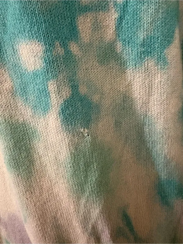 Free People Tie-Dye Crewneck Sweater - Mint & White in 100% cotton - Image 4