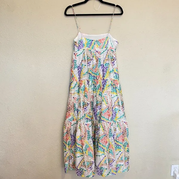 $255 C/MEO Collective Set Up‎ Multicolored Burn Out Midi cocktail Dress sz. 4 S - Image 10