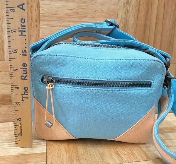 Free People We The Free Blue Canvas Convertible Crossbody Bag - Image 7