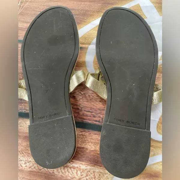 Tory Burch Gold Sandals Elegant Design - Image 9