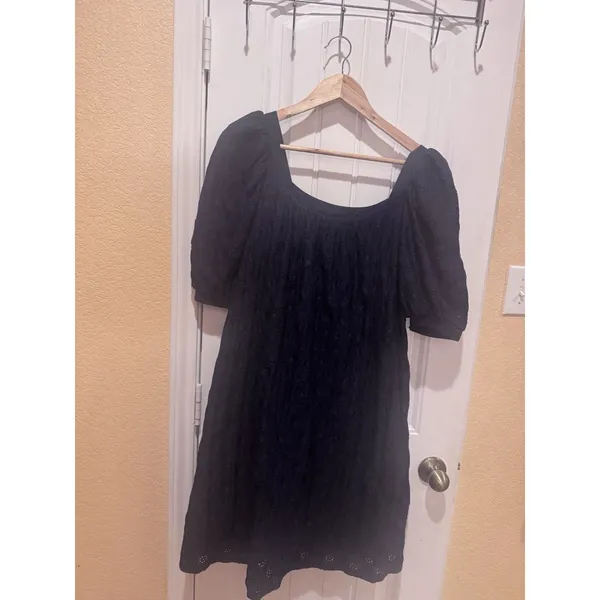 ANTHROPOLOGIE Maeve Puff-Sleeved Sweetheart Mini dress M BLUE color - Image 2