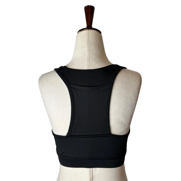 Reebok Sports Bra Women Small Black Racerback Mesh Pocket Athleisure Athletic - Image 2