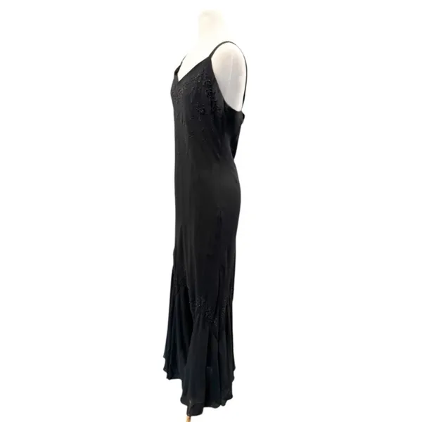 R&M RICHARDS Long Maxi Chiffon Beaded Spaghetti Strap Cocktail Dress - Image 10