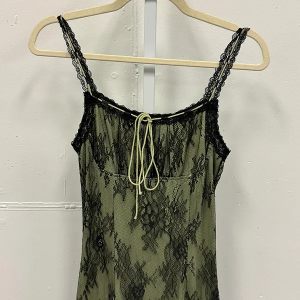 NWT Cider Women's‎ Lace Cami Midi Dress Green Black S Vintage Inspired - Image 3