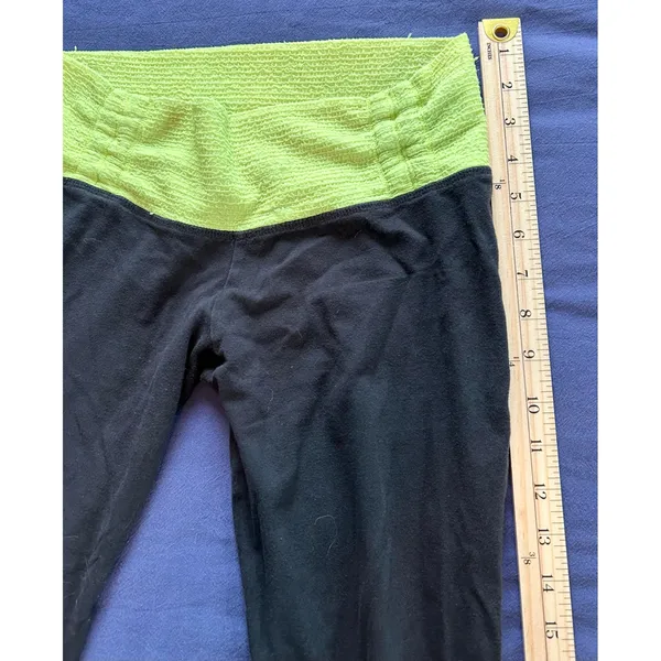 Rubber Doll Womens Flare Yoga Pants Neon Yellow Smocked Waist Athletic Trousers - Image 5