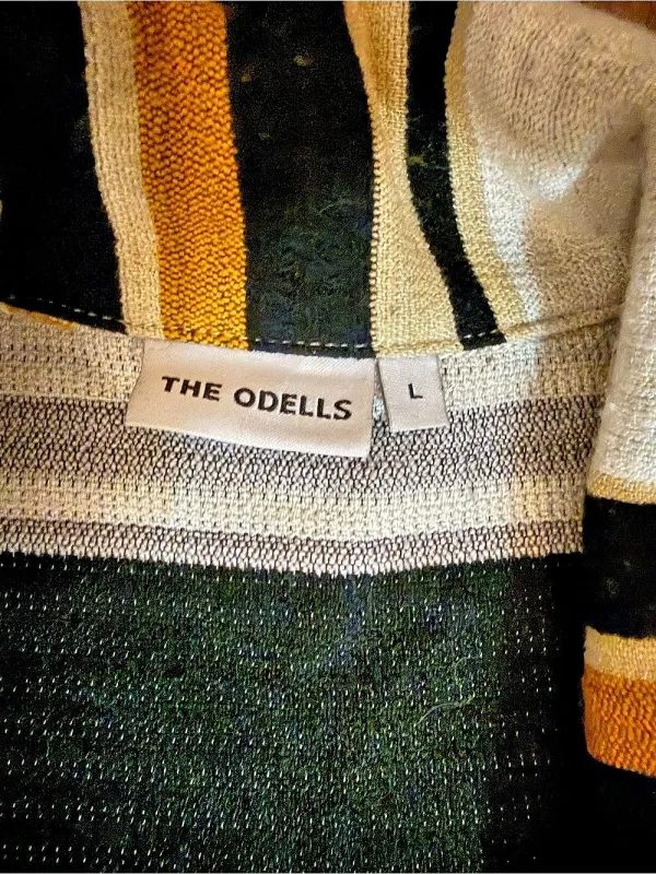 Anthropology The Odells Striped Longline Jacket in White & Black Large - Image 5