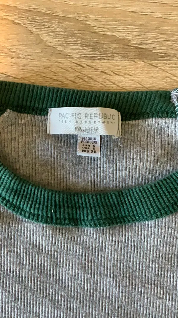 Pull & Bear Two-Tone Grey and Green Italy Baby Tee - Image 3