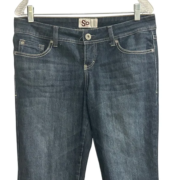 SO Jeans Women Dark‎ Wash Bootcut Stretch Denim Pants Size 11 - Image 2