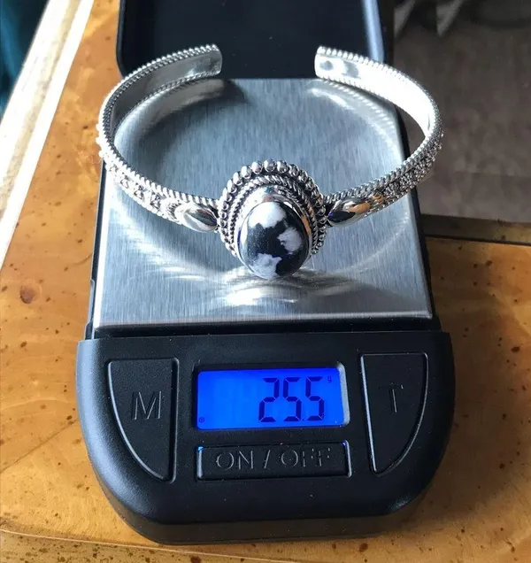 White Buffalo Sterling Silver Cuff Bracelet - Image 6