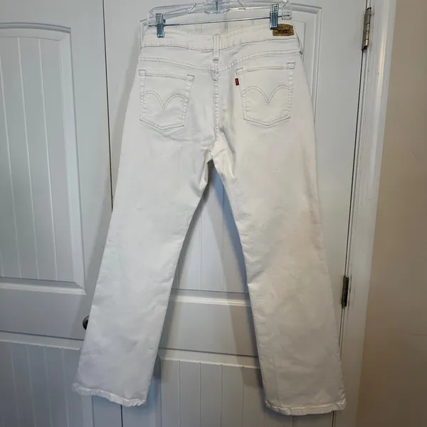 Levis 545 Low Bootcut Jeans Sz 10 Womens‎ White Low Rise Denim Pants Summer Chic - Image 3
