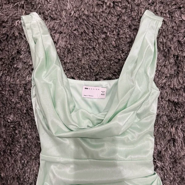 ASOS Design Cowl Corset Draped Midi Dress in Mint, Size 2​​​​​​ - Image 4