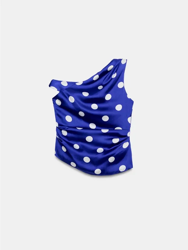 NWT ZARA POLKA DOT BOW TOP SIZE XS - Image 4