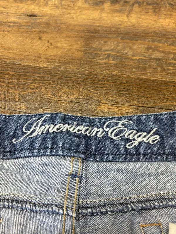Vintage Y2K American Eagle Real Flare Low Rise Denim Jeans Womens 8 Bootcut Blue - Image 4
