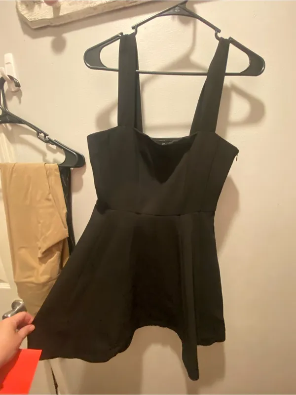 Zara Black Square-Neck Sleeveless Dress - Image 8