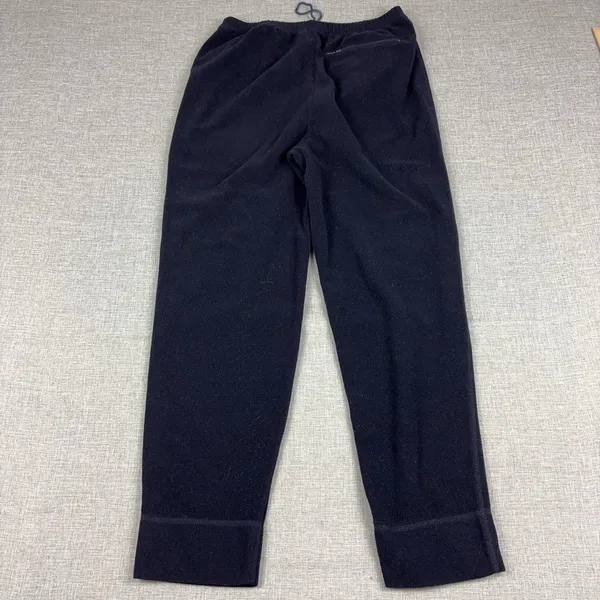 Vintage Lauren Ralph Lauren Pants Womens M Black Fleece Sweatpants Zip Pocket - Image 4