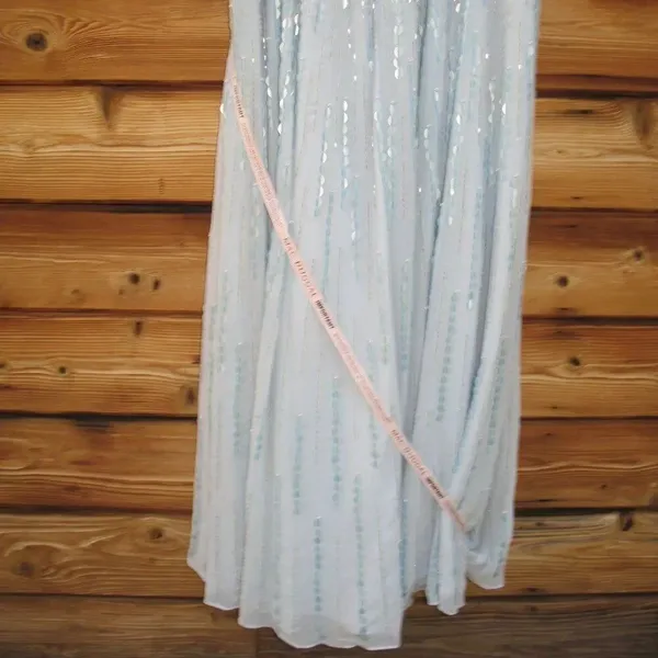 Mac Duggal 10807 Blue Embellished V Neck Evening Gown Size12 - Image 12