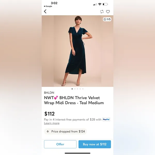 BHLDN Midnight Velvet Midi Dress - Image 2