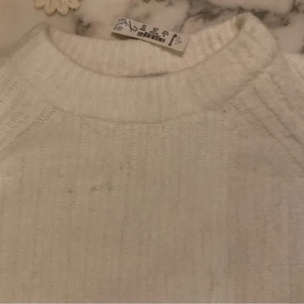 NWT Madewell Ribbed Cotton-Blend Sweater M box cut slice flower embroidery incl - Image 6
