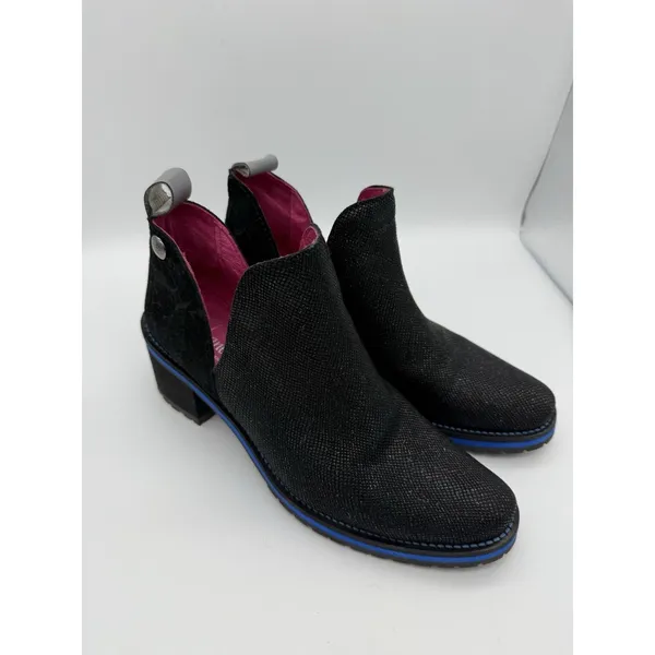 Chanii B Zippette Ankle Boots Womens 36 (5.5 US) Sparkle Floral Suede Whimsigoth - Image 8