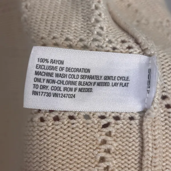 Future Collective Jenny Lopez Cream Pointelle Cardigan Size Small - Image 6