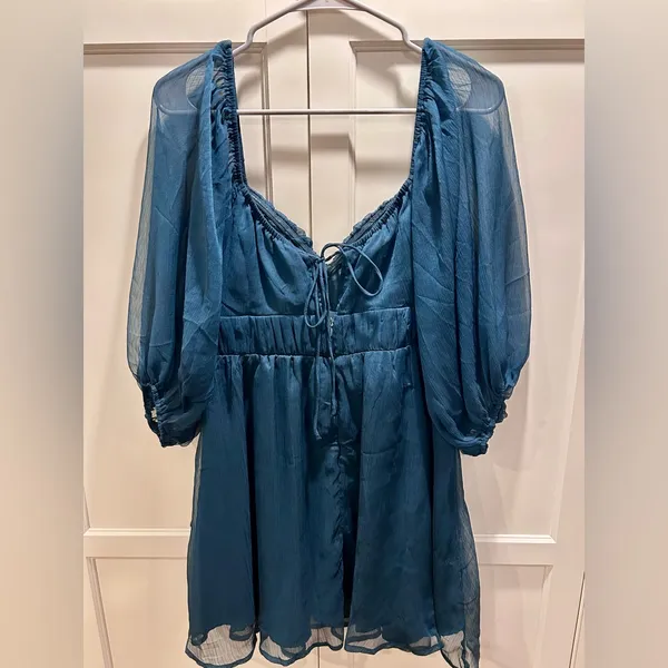 Lulu's Deep Teal Dress Medium - Image 2