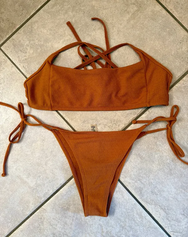 SheIn Burnt Orange Bikini Set - Image 2