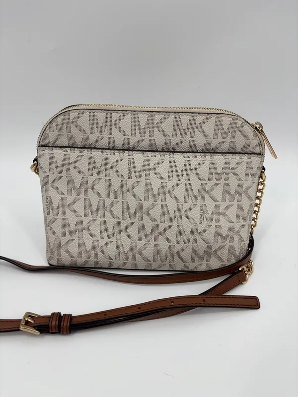 Michael Kors Vanilla and Cedar Signature Stripe Crossbody - Image 4