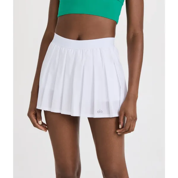 Alo Yoga Varsity Tennis Skirt White Womens XS - Image 10