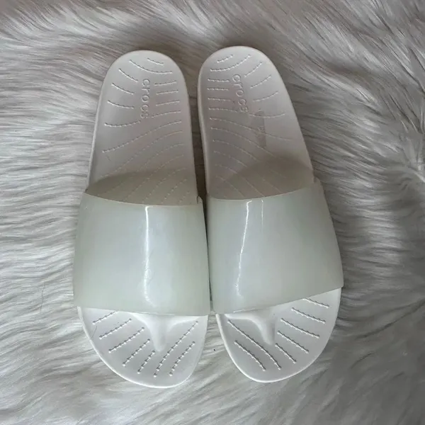 Crocs Splash Glossy Slide White Sandals Size 9 - Image 2