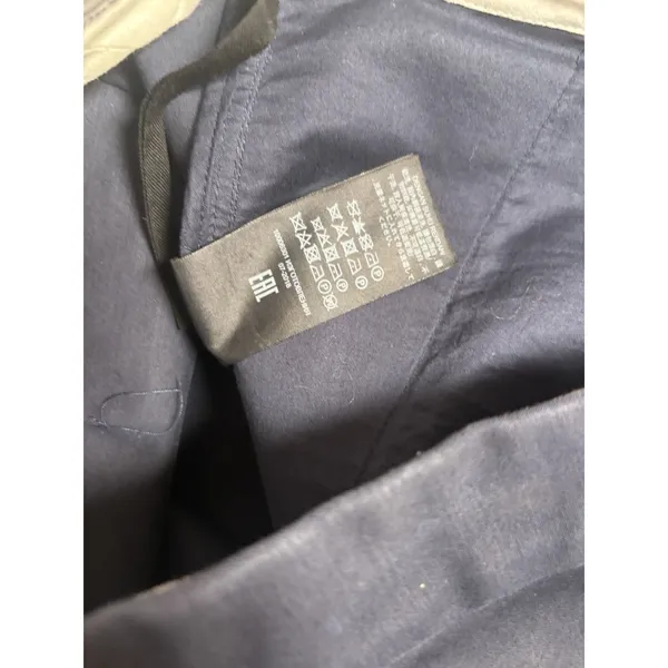 tory burch navy leg snap button mini flare crop trouser 6 Pockets Zip Button‎ - Image 4
