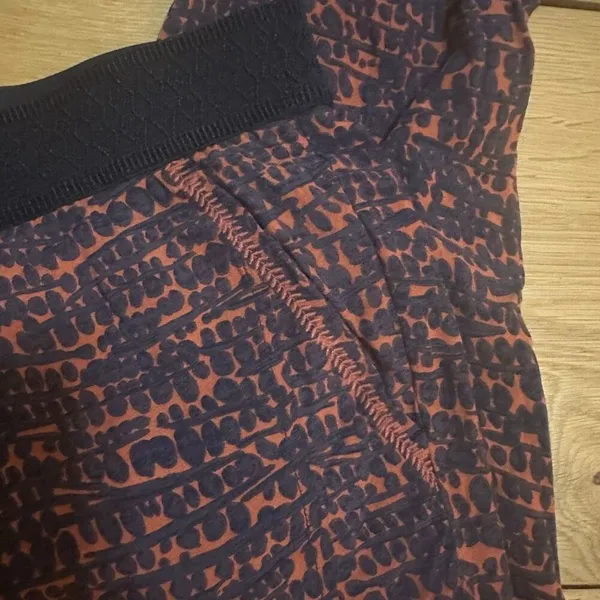 Anthropologie Hei Hei kiri kiti pants orange black medium pull on - Image 6