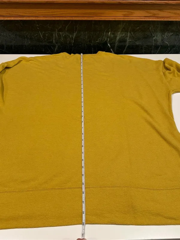Aerie Oversized Crewneck Golden Mustard Yellow Tunic Sweater Size Large - Image 11