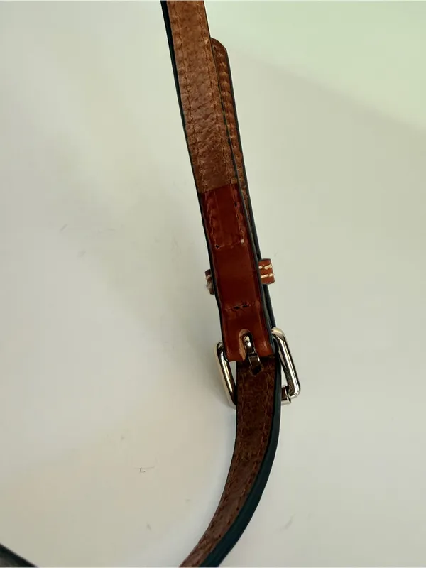Dooney and Bourke Pebble Grain Crossbody Bag 2010s Midnight Blue Leather R264 - Image 15