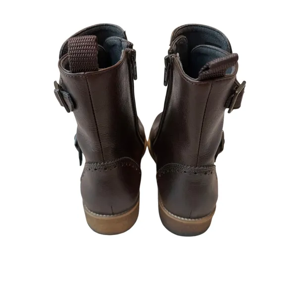 Brave Gentleman Brown faux vegan leather combat style boots Size 37 US 6.5 - Image 3