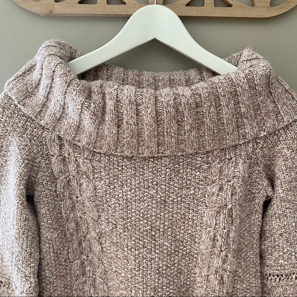 Anthropologie Sleeping On Snow By Off Shoulder Sweater Pink Sz Small - Image 2