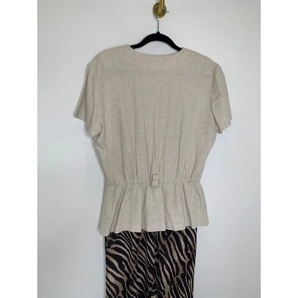 Studio I Mixed Print Safari Style Dress Zebra Print Skirt Sz Medium / Large - Image 10