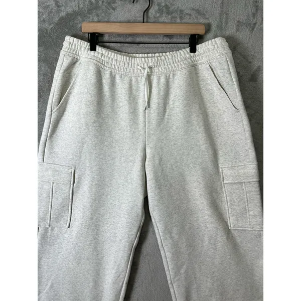 Athleta Easy Fleece Cargo Pants XL Gray Mid Rise Drawstring Lounge‎ Athleisure - Image 2